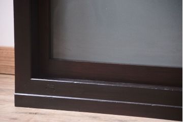 アンティーク家具　古民具・骨董　明治〜大正期　大ぶりでモダンなガラス戸収納棚