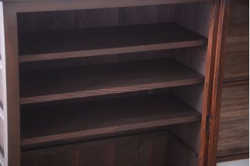 アンティーク家具　古民具・骨董　明治〜大正期　大ぶりでモダンなガラス戸収納棚