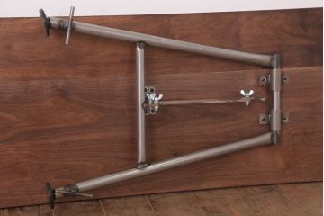 【O様ご成約分】ラフジュ工房オリジナル　鉄脚　ウォールナット材製折りたたみテーブル(作業台)