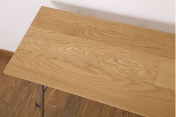 ラフジュ工房オリジナル　鉄脚　ナラ材製折りたたみテーブル(作業台)
