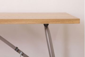 ラフジュ工房オリジナル　鉄脚　ナラ材製折りたたみテーブル(作業台)