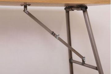 ラフジュ工房オリジナル　鉄脚　ナラ材製折りたたみテーブル(作業台)