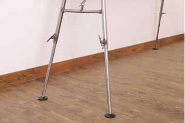 ラフジュ工房オリジナル　鉄脚　ナラ材製折りたたみテーブル(作業台)