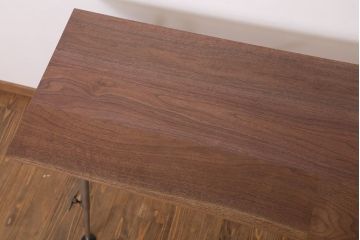ラフジュ工房オリジナル　鉄脚　ウォールナット材製折りたたみテーブル(作業台)
