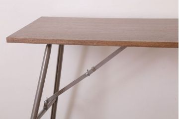 ラフジュ工房オリジナル　鉄脚　ウォールナット材製折りたたみテーブル(作業台)