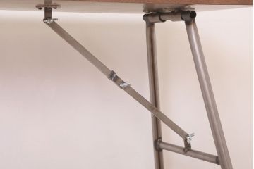 ラフジュ工房オリジナル　鉄脚　ウォールナット材製折りたたみテーブル(作業台)