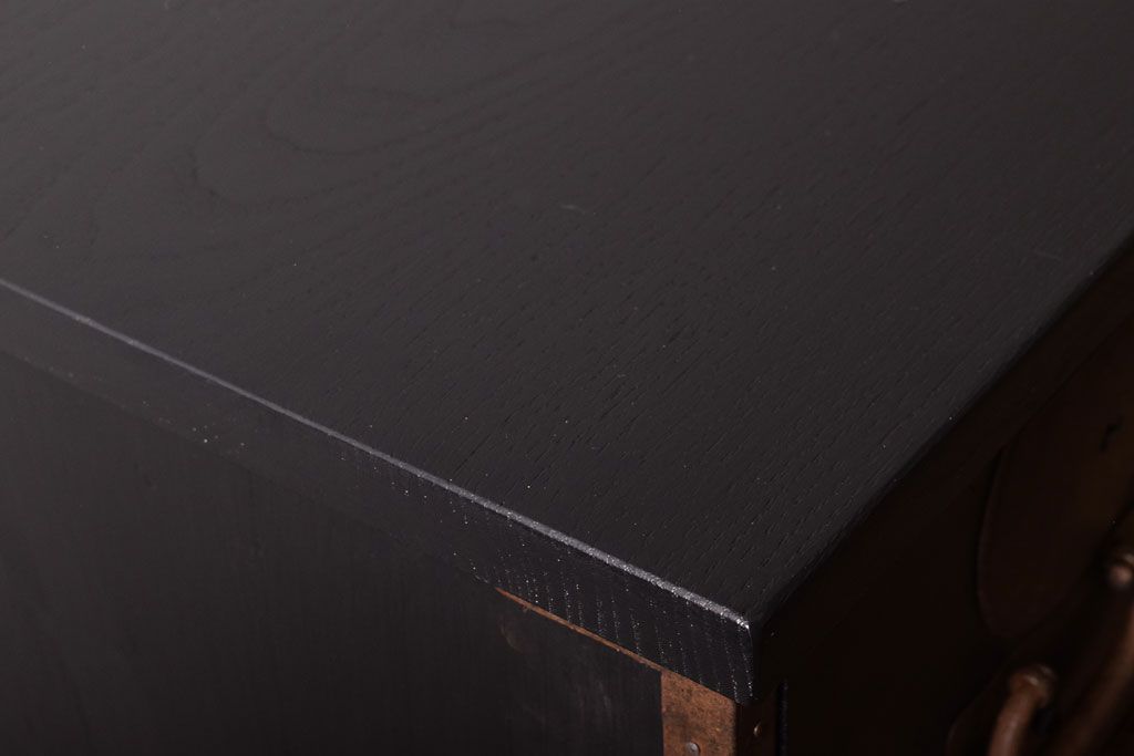 丸金具付き　リメイク品　アンティークのペイントサイドテーブル