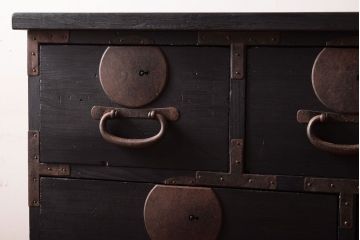 丸金具付き　リメイク品　アンティークのペイントサイドテーブル