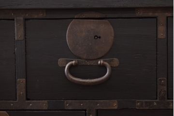 丸金具付き　リメイク品　アンティークのペイントサイドテーブル