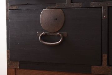 丸金具付き　リメイク品　アンティークのペイントサイドテーブル