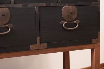 丸金具付き　リメイク品　アンティークのペイントサイドテーブル