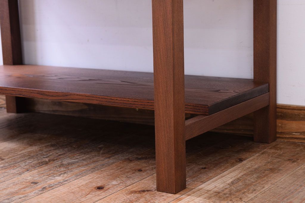 丸金具付き　リメイク品　アンティークのペイントサイドテーブル