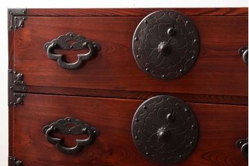 アンティーク家具　古民具・骨董　前面欅材　共縁　上品なアンティーク米沢箪笥