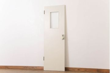 ガラスのドアノブ!銀モールガラス入りのレトロなアンティークドア(2)