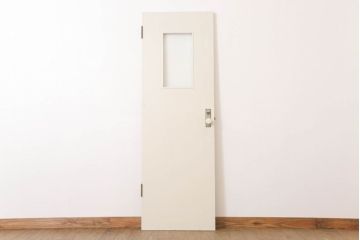 ガラスのドアノブ!銀モールガラス入りのレトロなアンティークドア(2)