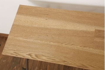 ラフジュ工房オリジナル　鉄脚　ナラ材製折りたたみテーブル(作業台)(2)