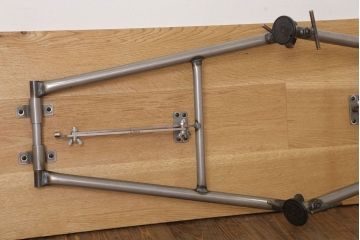 ラフジュ工房オリジナル　鉄脚　ナラ材製折りたたみテーブル(作業台)(2)