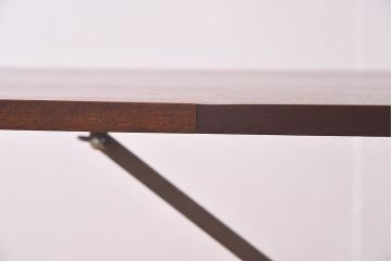 ラフジュ工房オリジナル　鉄脚　ウォールナット材製折りたたみテーブル(作業台)(2)