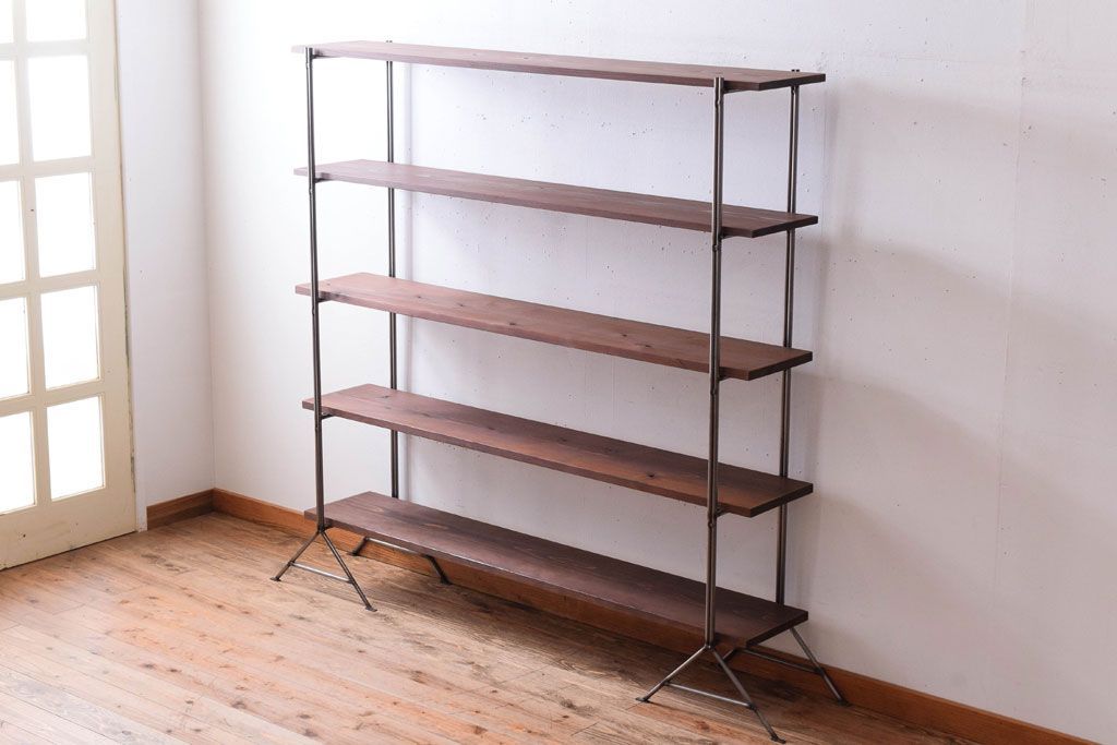 ラフジュオリジナル　薄型アイアンラック【大】(飾り棚)