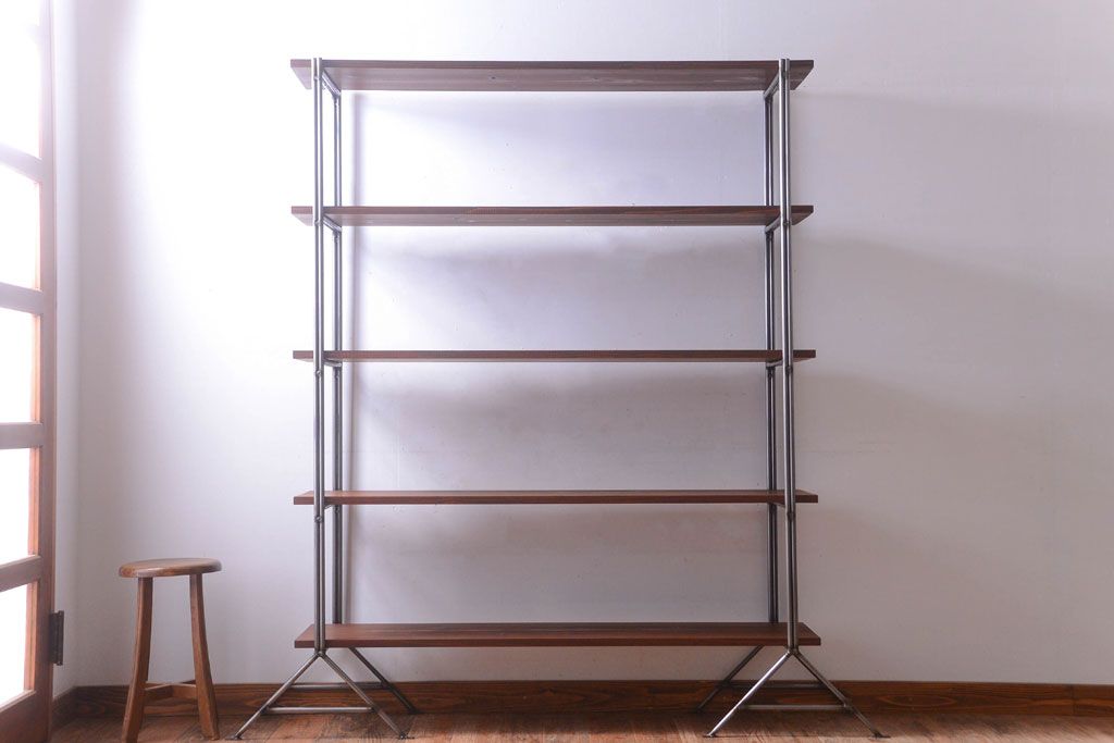 ラフジュオリジナル アイアンの薄型飾り棚【小】(陳列棚・アイアンラック)(2)