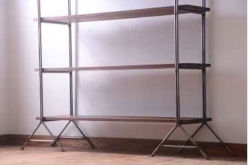 ラフジュオリジナル アイアンの薄型飾り棚【小】(陳列棚・アイアンラック)(2)