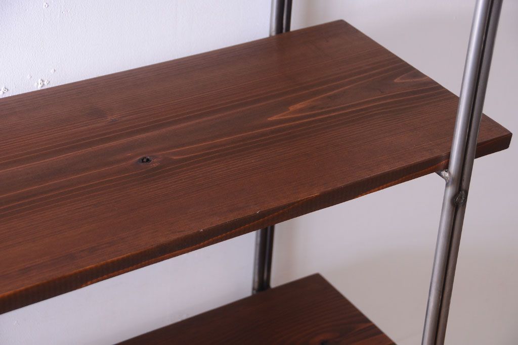 ラフジュオリジナル アイアンの薄型飾り棚【小】(陳列棚・アイアンラック)(2)