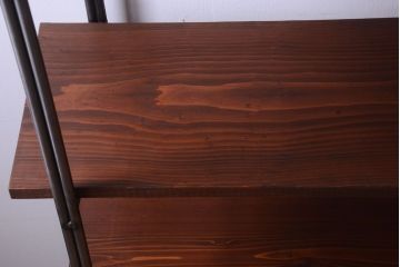 ラフジュオリジナル アイアンの薄型飾り棚【小】(陳列棚・アイアンラック)(2)