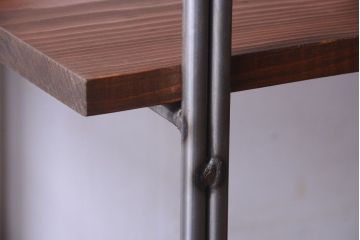 ラフジュオリジナル アイアンの薄型飾り棚【小】(陳列棚・アイアンラック)(2)