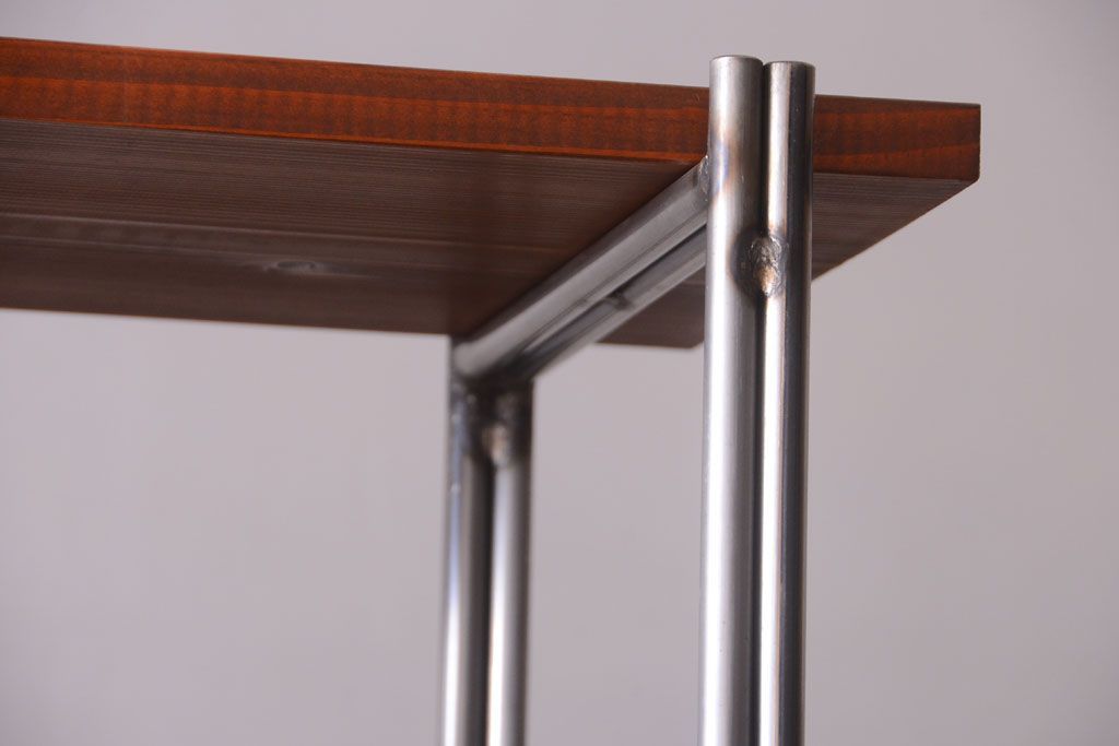 ラフジュオリジナル アイアンの薄型飾り棚【小】(陳列棚・アイアンラック)(2)