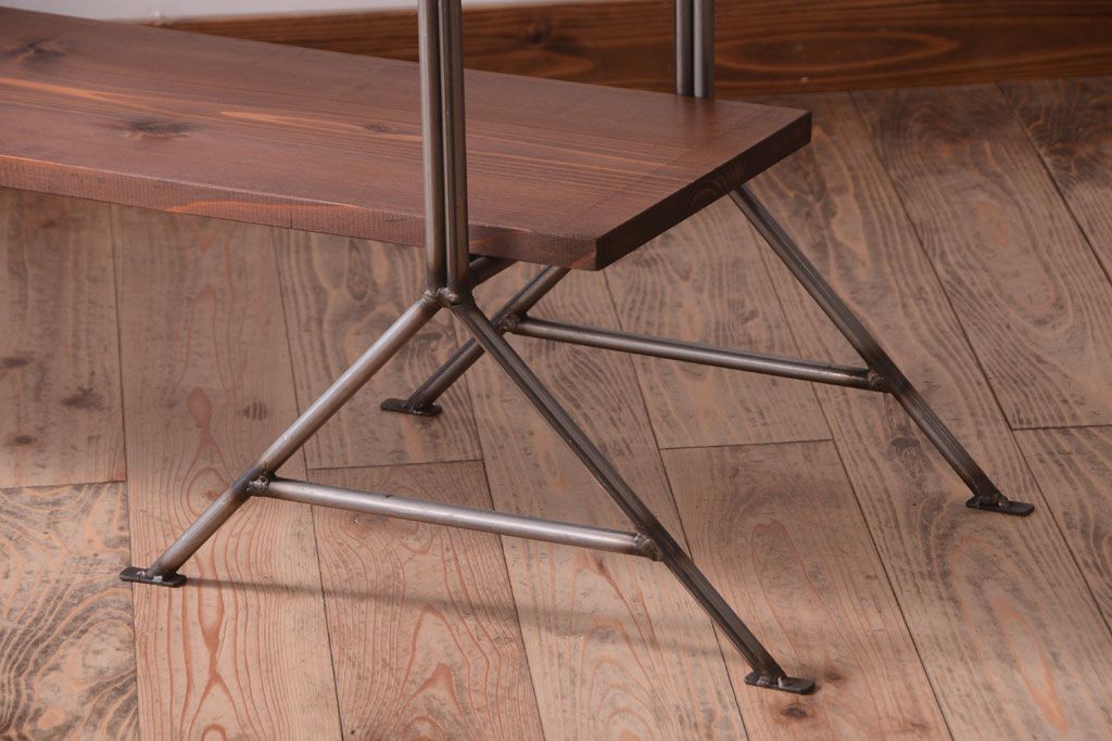 ラフジュオリジナル アイアンの薄型飾り棚【小】(陳列棚・アイアンラック)(2)