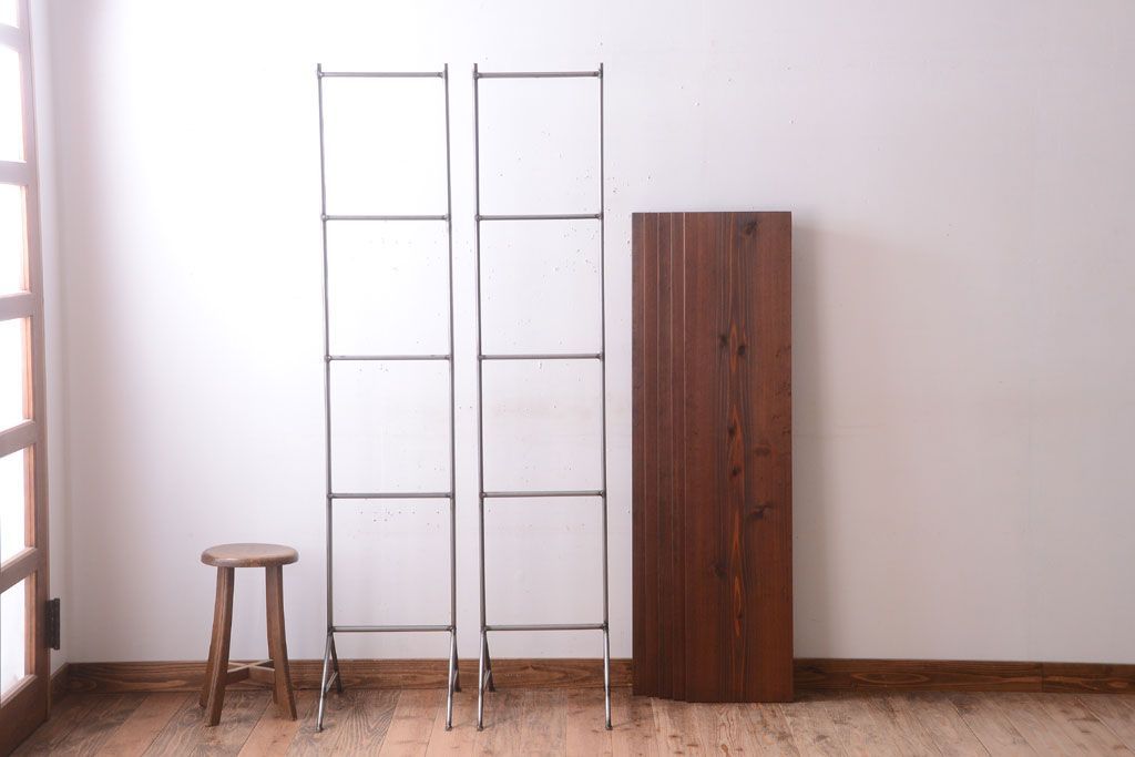 ラフジュオリジナル アイアンの薄型飾り棚【小】(陳列棚・アイアンラック)(2)