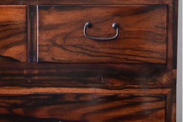 アンティーク家具　黒柿材貼り!和製アンティークの3段箪笥