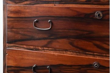 アンティーク家具　黒柿材貼り!和製アンティークの3段箪笥