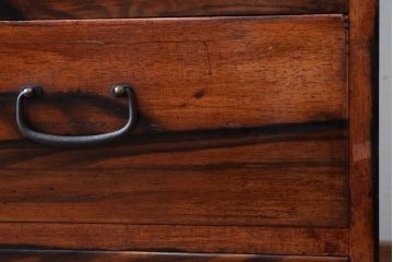 アンティーク家具　黒柿材貼り!和製アンティークの3段箪笥