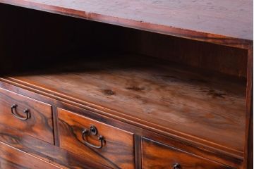アンティーク家具　黒柿材貼り!和製アンティークの3段箪笥