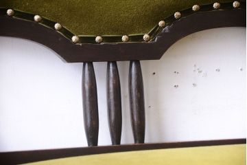 アンティーク家具　大正ロマン　古い木製のモダンなアンティークベンチ(ソファ)