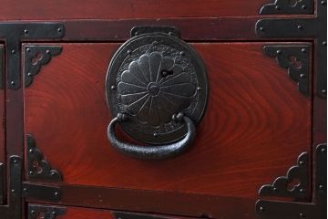アンティーク家具　前面欅材　古民具・骨董　明治〜大正期のアンティーク仙台箪笥