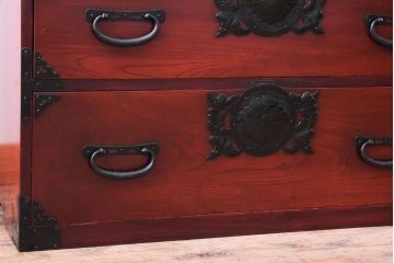 アンティーク家具　前面欅材　古民具・骨董　明治〜大正期のアンティーク仙台箪笥