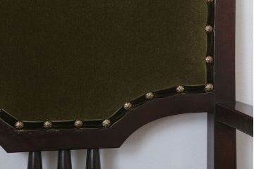 アンティーク家具　大正ロマン　古い木製のモダンなアンティークアームチェア(ソファ)(1)