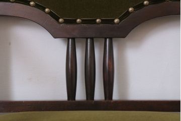 アンティーク家具　大正ロマン　古い木製のモダンなアンティークアームチェア(ソファ)(1)