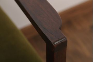 アンティーク家具　大正ロマン　古い木製のモダンなアンティークアームチェア(ソファ)(1)