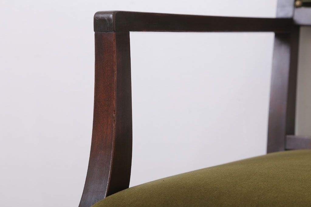 アンティーク家具　大正ロマン　古い木製のモダンなアンティークアームチェア(ソファ)(1)