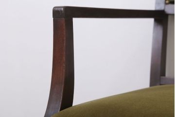 アンティーク家具　大正ロマン　古い木製のモダンなアンティークアームチェア(ソファ)(1)