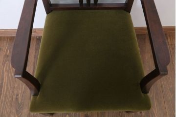 アンティーク家具　大正ロマン　古い木製のモダンなアンティークアームチェア(ソファ)(1)