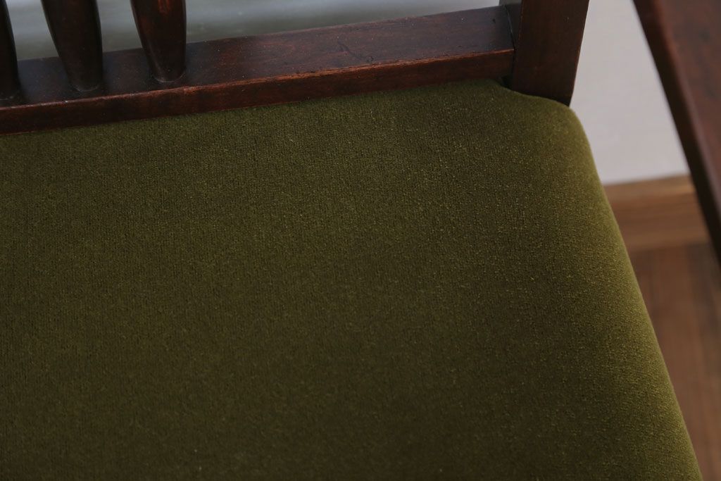 アンティーク家具　大正ロマン　古い木製のモダンなアンティークアームチェア(ソファ)(1)