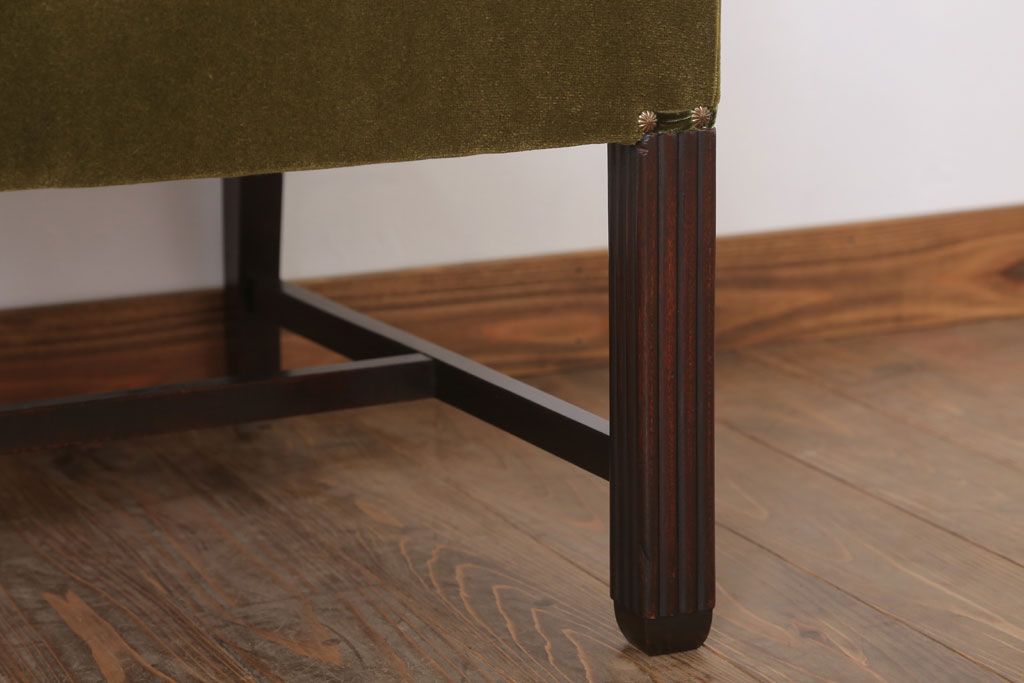 アンティーク家具　大正ロマン　古い木製のモダンなアンティークアームチェア(ソファ)(1)