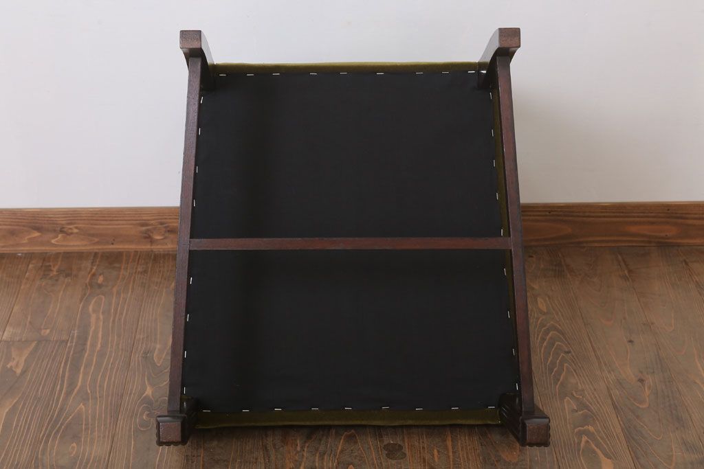 アンティーク家具　大正ロマン　古い木製のモダンなアンティークアームチェア(ソファ)(1)