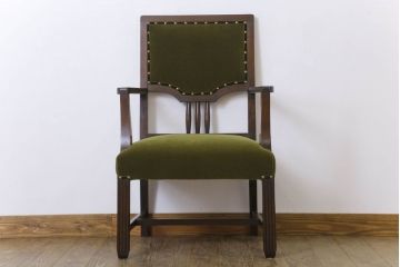 アンティーク家具　大正ロマン　古い木製のモダンなアンティークアームチェア(ソファ)(2)