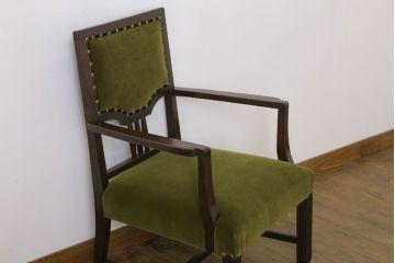 アンティーク家具　大正ロマン　古い木製のモダンなアンティークアームチェア(ソファ)(2)