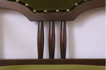 アンティーク家具　大正ロマン　古い木製のモダンなアンティークアームチェア(ソファ)(2)